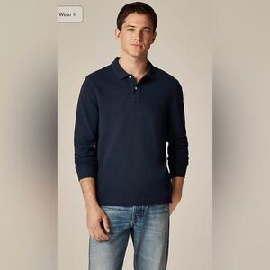 J. Crew Long-sleeve classic piqué polo shirt